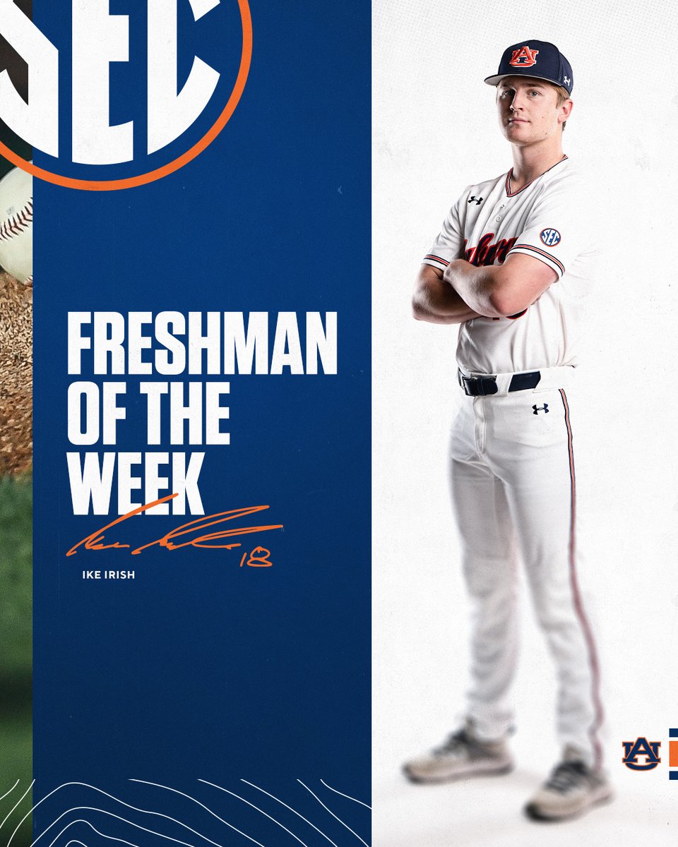 𝗦𝗘𝗖 𝗙𝗿𝗲𝘀𝗵𝗺𝗮𝗻 𝗼𝗳 𝘁𝗵𝗲 𝗪𝗲𝗲𝗸

We have a feeling this won't be the only time this season. 😏

📰 » auburntige.rs/irishsecfow

#WarEagle | <a href="/ikeirish18/">ike irish</a>