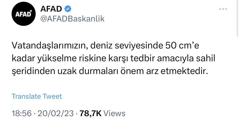 AFAD tarafından “deniz seviyesi” ile ilgili yapılan açıklama. #Hatay