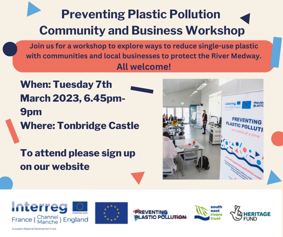 Sign up for our workshop at @TonbridgeCastle on 7th March explore reducing plastic pollution in our communities and businesses. Limited spaces! ow.ly/nr4C50MMMGh Let’s talk #PreventingPlasticPollution! @Plastic_EU @HeritageFundUK @MedwaySwaleEP @MedwayValley