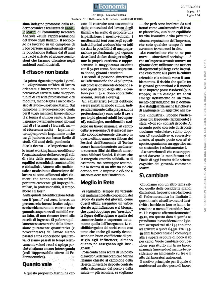 dmarini60's tweet photo. Il #posto #fisso non è più lo strumento unico per attrarre i/le #giovani. La #cultura #aziendale deve mettersi alla prova andare verso il #cambiamento @Federmeccanica @CommunityGroup_ @dariodivico https://t.co/V8xzcHBYeG