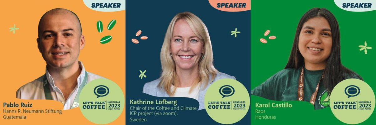 #LetsTalkCoffee2023 starts today! 🤩We are very excited to have Pablo Ruiz representing HRNS during the panel “Who Are the #NextGeneration of #ClimateLeaders?” along with <a href="/kathrinelofberg/">Kathrine Löfberg</a>, Chair of <a href="/coffee_partners/">International Coffee Partners</a>, and Karol Castillo Aguilera from RAOS.🤝<a href="/SustHarv/">Sustainable Harvest</a>