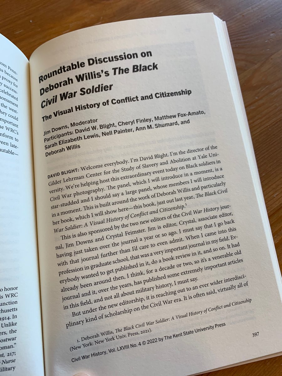 Matthew Fox-Amato (@fox_amato) on Twitter photo Great to see the hard copy of this conversation about @DebWillis1 ’s *The Black Civil War Soldier* in Civil War History with <a href="/jimdowns1/">Dr. Jim Downs</a> <a href="/cfeimster/">CF</a> <a href="/davidwblight1/">David W. Blight</a> <a href="/DrCherylFinley/">Cheryl Finley</a> <a href="/sarahelizalewis/">Sarah Elizabeth Lewis</a> <a href="/PainterNell/">Nell Painter</a> Ann Shumard Great to see the hard copy of this conversation about @DebWillis1 ’s *The Black Civil War Soldier* in Civil War History with <a href="/jimdowns1/">Dr. Jim Downs</a> <a href="/cfeimster/">CF</a> <a href="/davidwblight1/">David W. Blight</a> <a href="/DrCherylFinley/">Cheryl Finley</a> <a href="/sarahelizalewis/">Sarah Elizabeth Lewis</a> <a href="/PainterNell/">Nell Painter</a> Ann Shumard