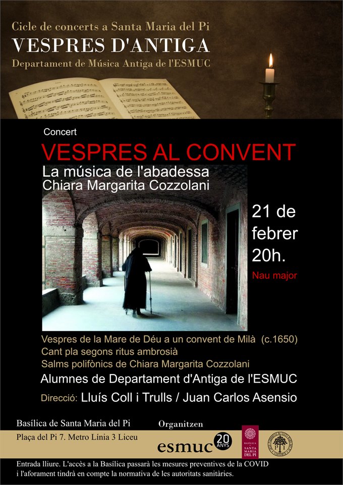 SantaMariadelPi's tweet photo. Recordeu que demΓ hi ha un excelΒ·lent concert a Santa Maria del Pi organitzat per l'#esmuc i per l'#apsmp. No us ho perdeu! https://t.co/EYRpvOY4W6
