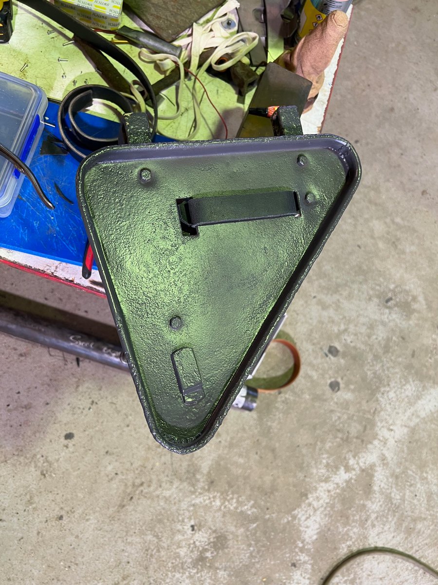 Sd.Kfz.222 4.Serie Original Schutzschild Sitz turret seat being prepared for its cushion. Once complete this will be fitted back into the left rear of the Schutzschild turret. #sdkfz222 #tanks #WWII #restoration