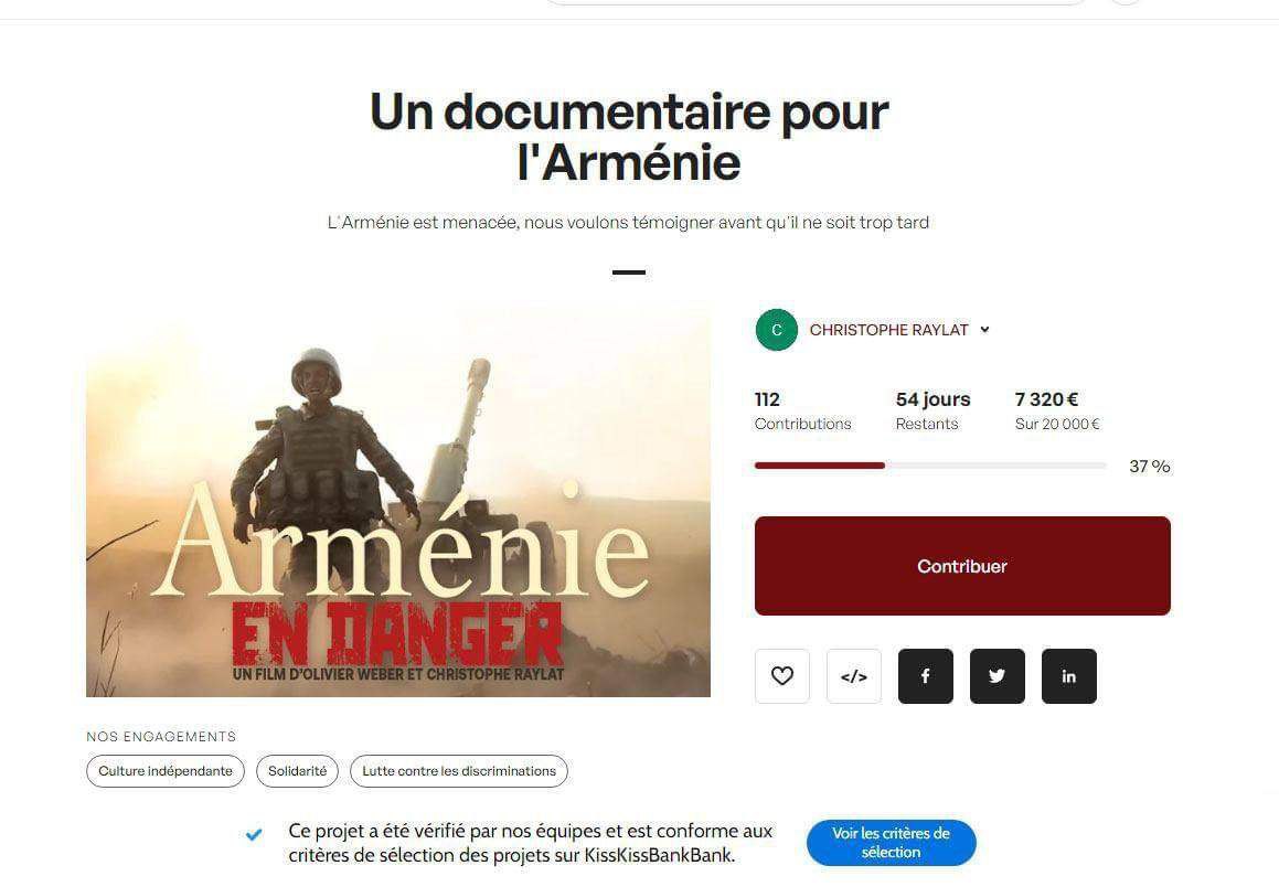 SamiraRakhmann's tweet photo. In #France, aid is collected for #Armenians with the image of gunner Vusal. It should be noted that Vusal is an Azerbaijani. 
#StopArmenia 
#Azerbaijan 
#Turkey https://t.co/T2uQOlg83g