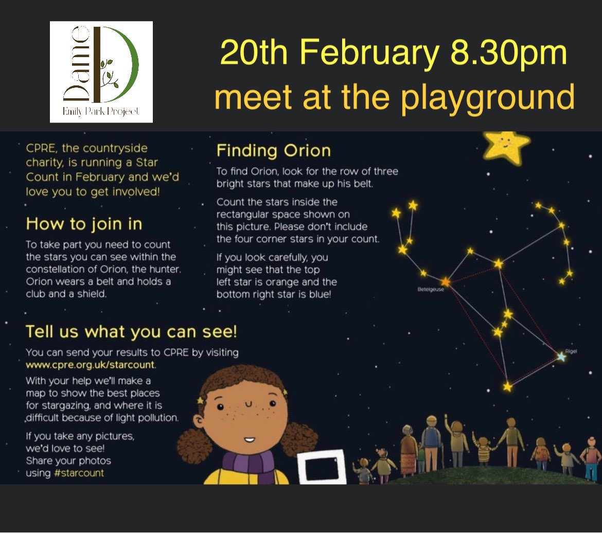 TONIGHT!! Star gazing fun for all the family. 8.30pm in the playground #BS3