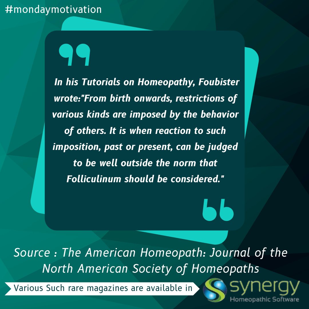 SynergyHomeoInd's tweet photo. #mondaymotivation from The American Homeopath...a popular journal across north america. All such rare magazines are available in #synergyhomeopathicsoftware #synergyhomeopathic
#shs #vitalquest https://t.co/ZZW3oiVqX1