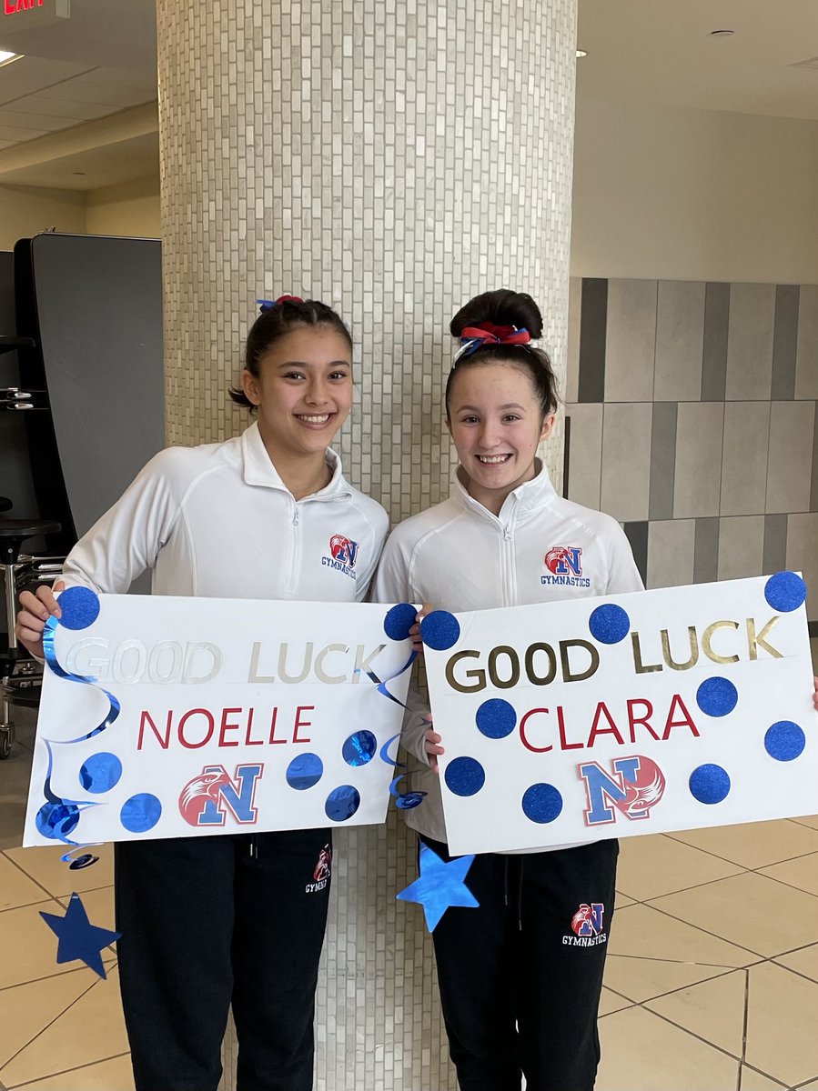 Taralmcd's tweet photo. Good Luck to our two AA’s at state Individuals!! Tewksbury High ⁦@NatickAthletics⁩ #nhsnastics #makeithappen https://t.co/sJMWIhEcLi