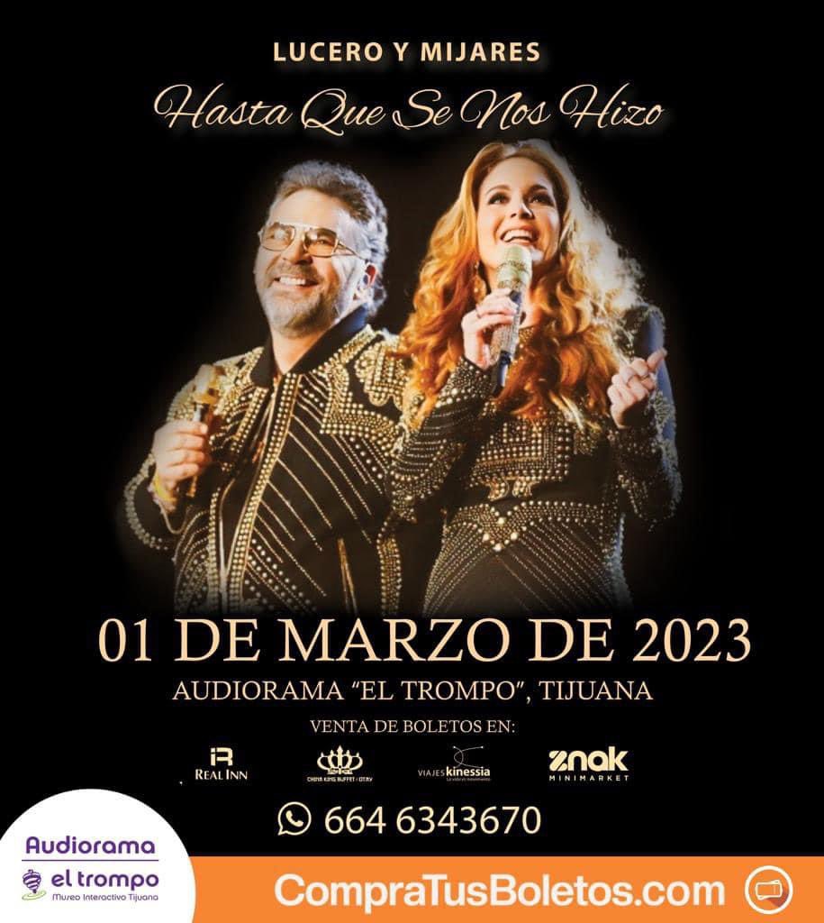 onlinemusicaye1's tweet photo. Lucero y Mijares se presentan en concierto en Tijuana, 01 de marzo 2023 Audiorama del Trompo, venta de boletos en Hotel Real Inn, Viajes Kinessia y en línea en https://t.co/h9eim0Ls88
#Concierto #Espectáculos #Lucero #Mijares #Tijuana #ElTrompo #CompraTusBoletos #OnLineMyE https://t.co/YbKfFuEbgQ