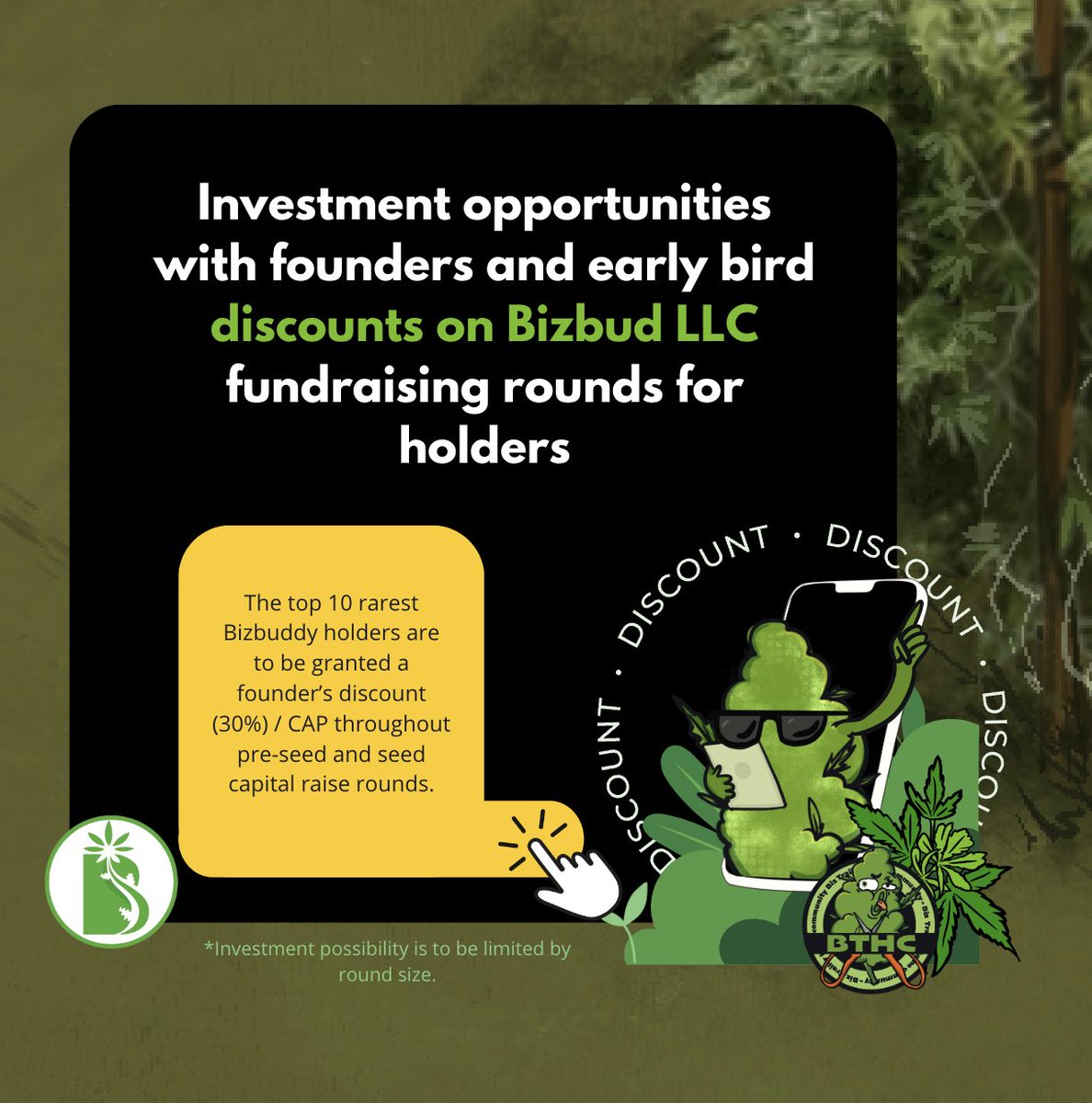 Join the BTHC community and get ready for Investment opportunities with founders and early bird discounts on Bizbud LLC fundraising rounds for holders! bthc.io #nft #nfts #solana #cannabisindustry #erp #farming #manageyourfarm