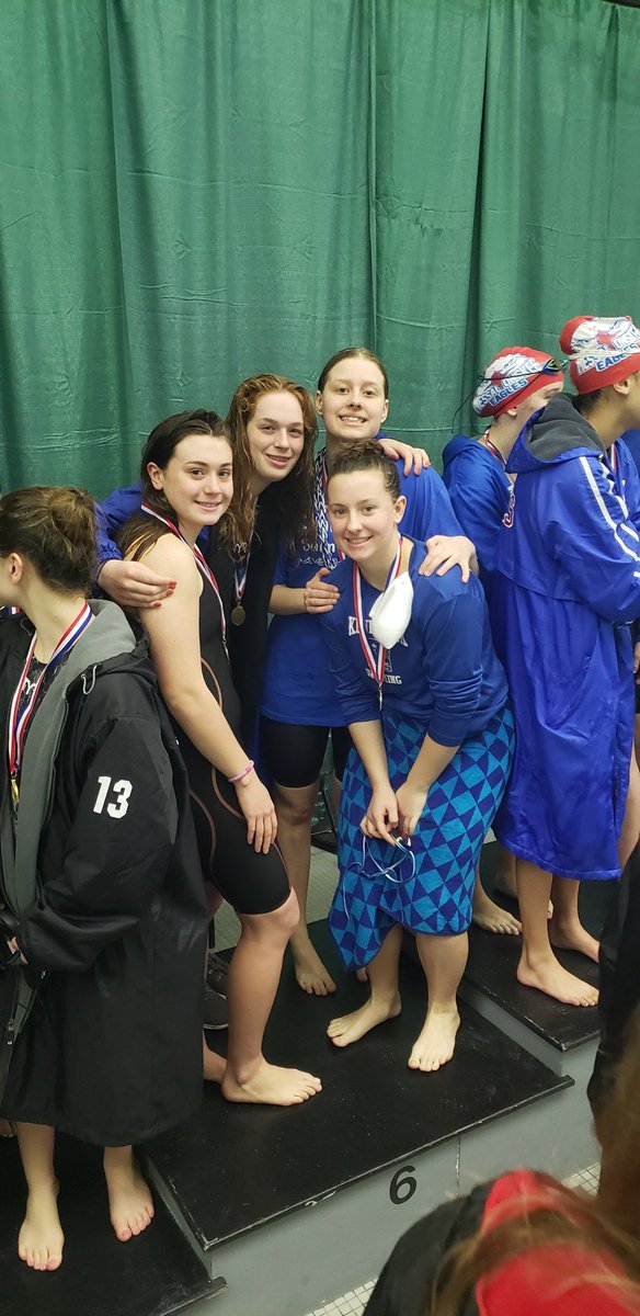 2023 Girls Class A 200 Freestyle Relay 6th place finishers, Annalise, Anelise, Emma &amp; Chloe!! Congratulations!! <a href="/PrincipalKHS/">Robbie Reno</a> <a href="/CoachCoulombe/">Coach Coulombe</a> <a href="/KennebunkAD/">Kennebunk AD</a>