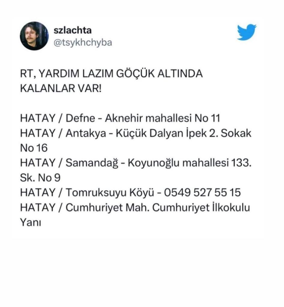 JiyanSitare47's tweet photo. Hatay’da 6.4 https://t.co/ub6mIVwa5l