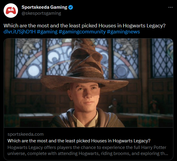 SYACVG's tweet photo. 1) House Slytherin (32.88%)
2) House Gryffindor (30.32%)
3) House Ravenclaw (23.23%)
4) House Hufflepuff (13.57%) https://t.co/h0JNLDE0fj