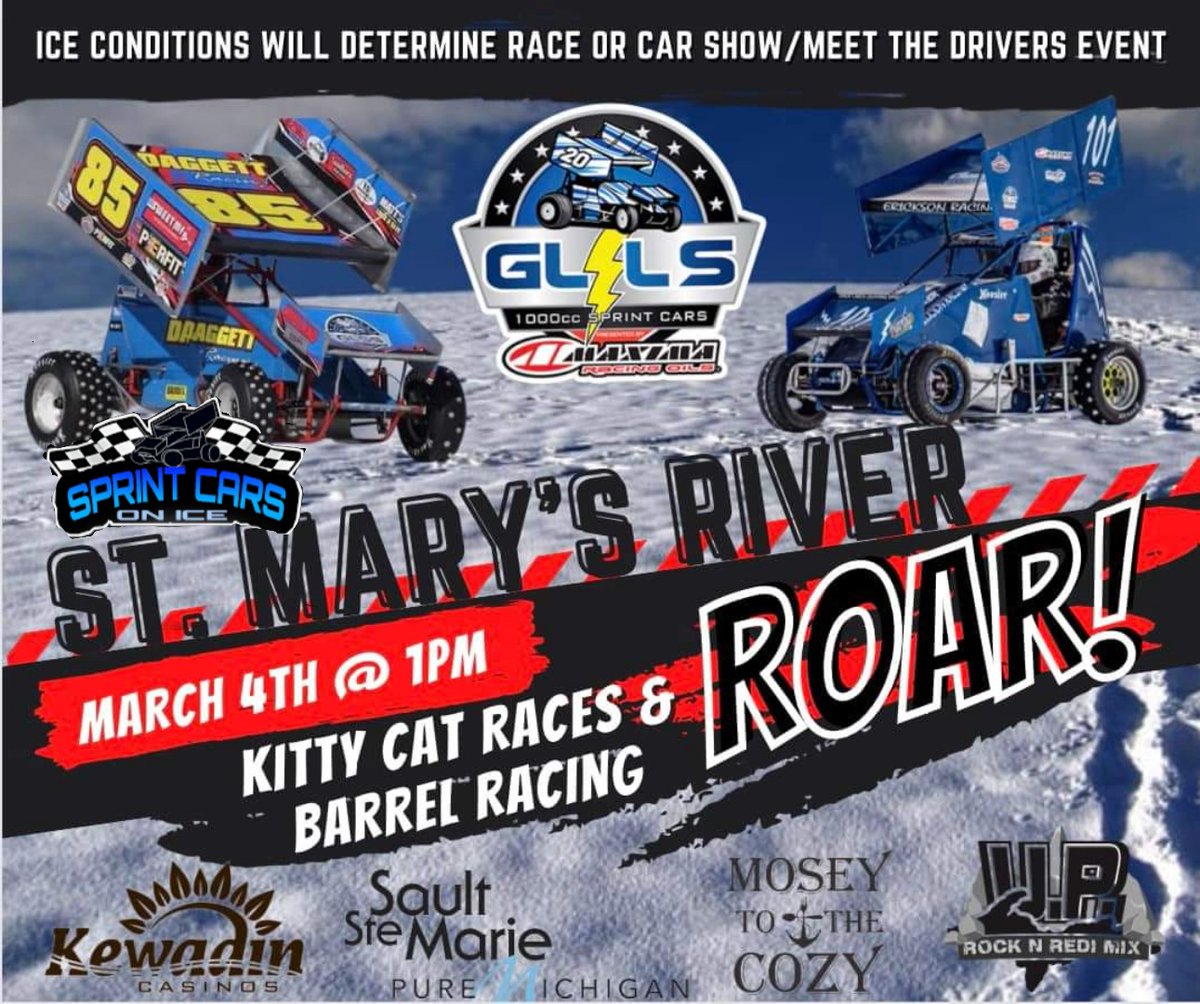 Lightning Sprints and Sprint Cars in the UP.  Barbeau, Michigan #Exhibition #CarShow #SprintCarsOnICE