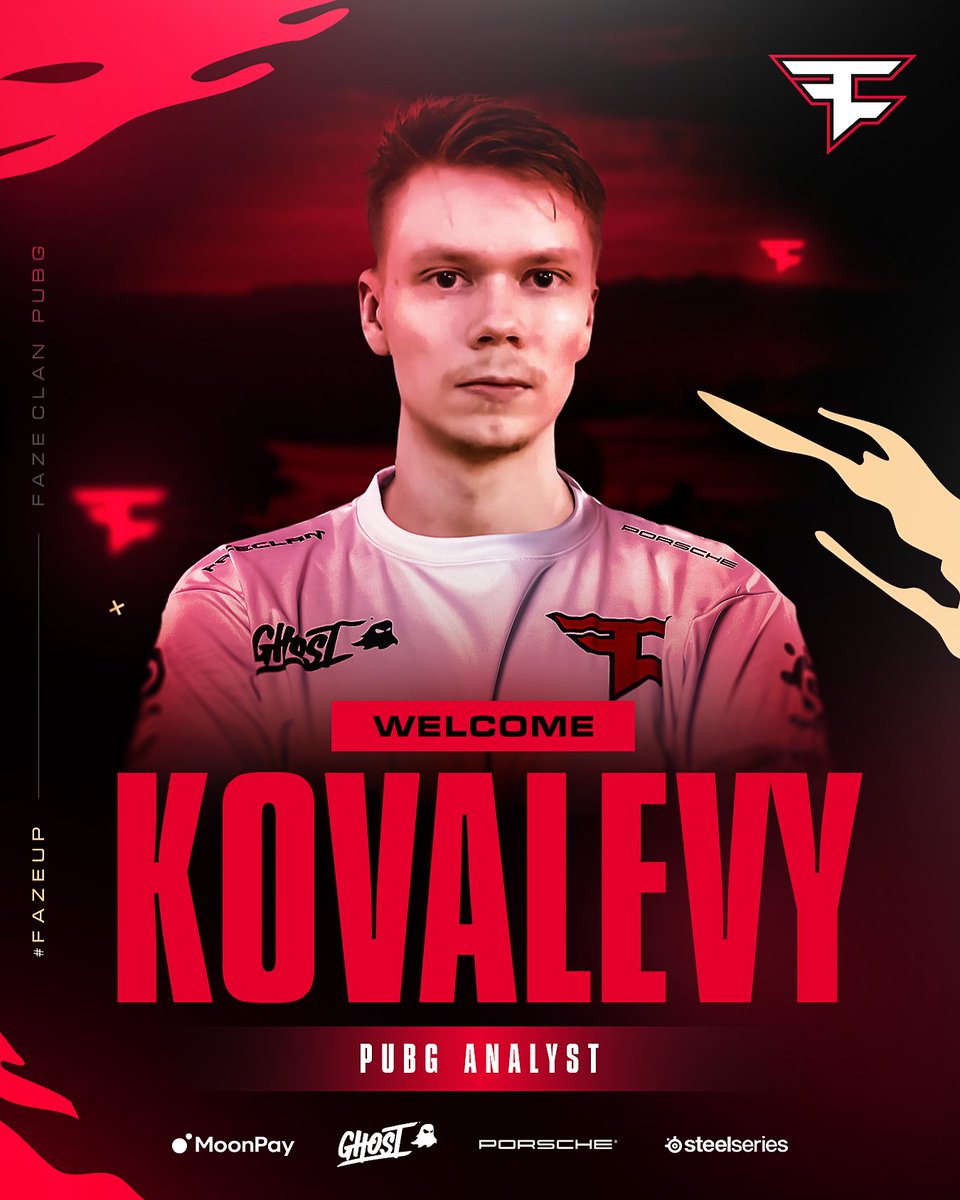 The final piece of the puzzle. 🧩 Introducing our PUBG Analyst, joining us on a trial contract: @Kova1evy! #FaZeUp