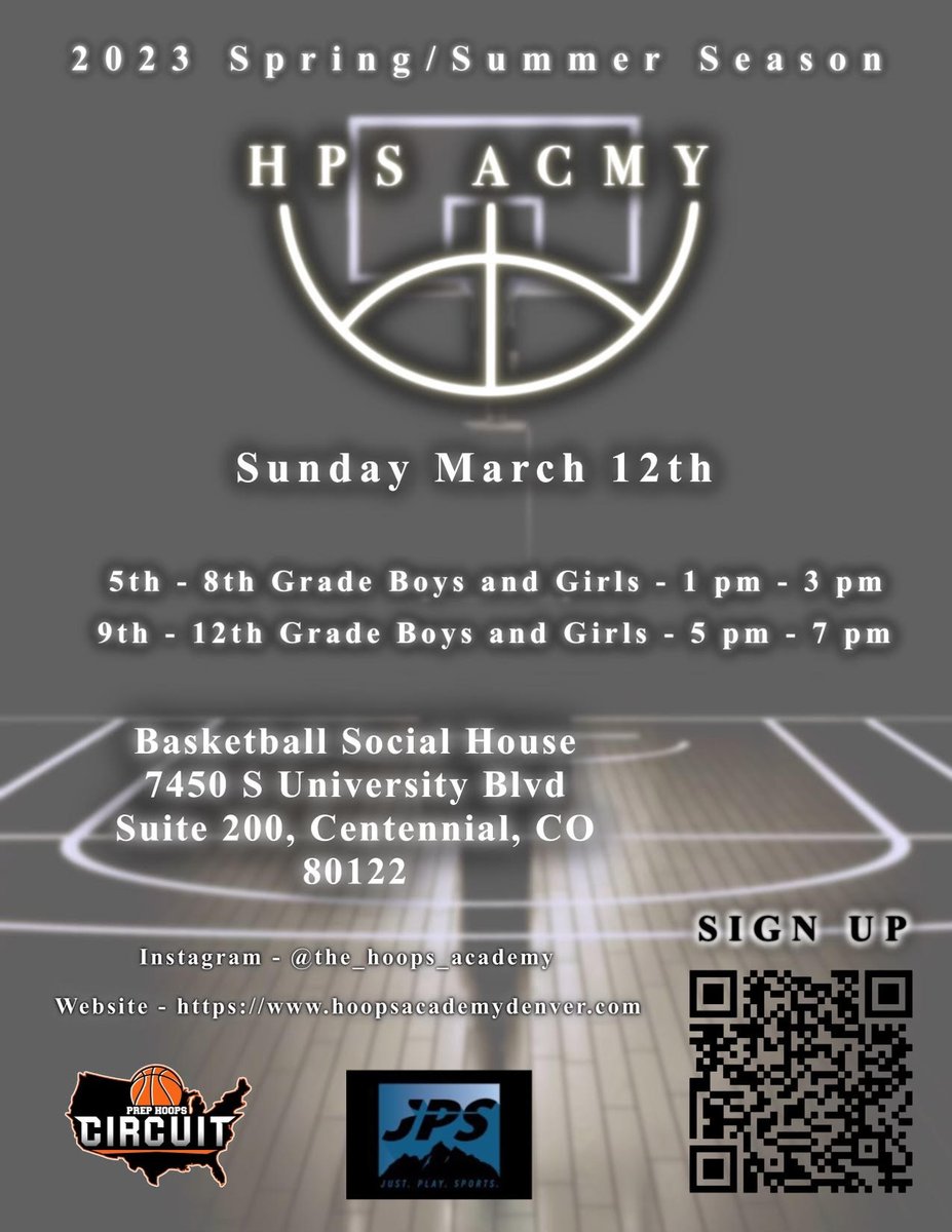 See you there!

Location: Basketball Social House

Time: 5th-8th 1-3 PM
            9th-12th 5-7 PM