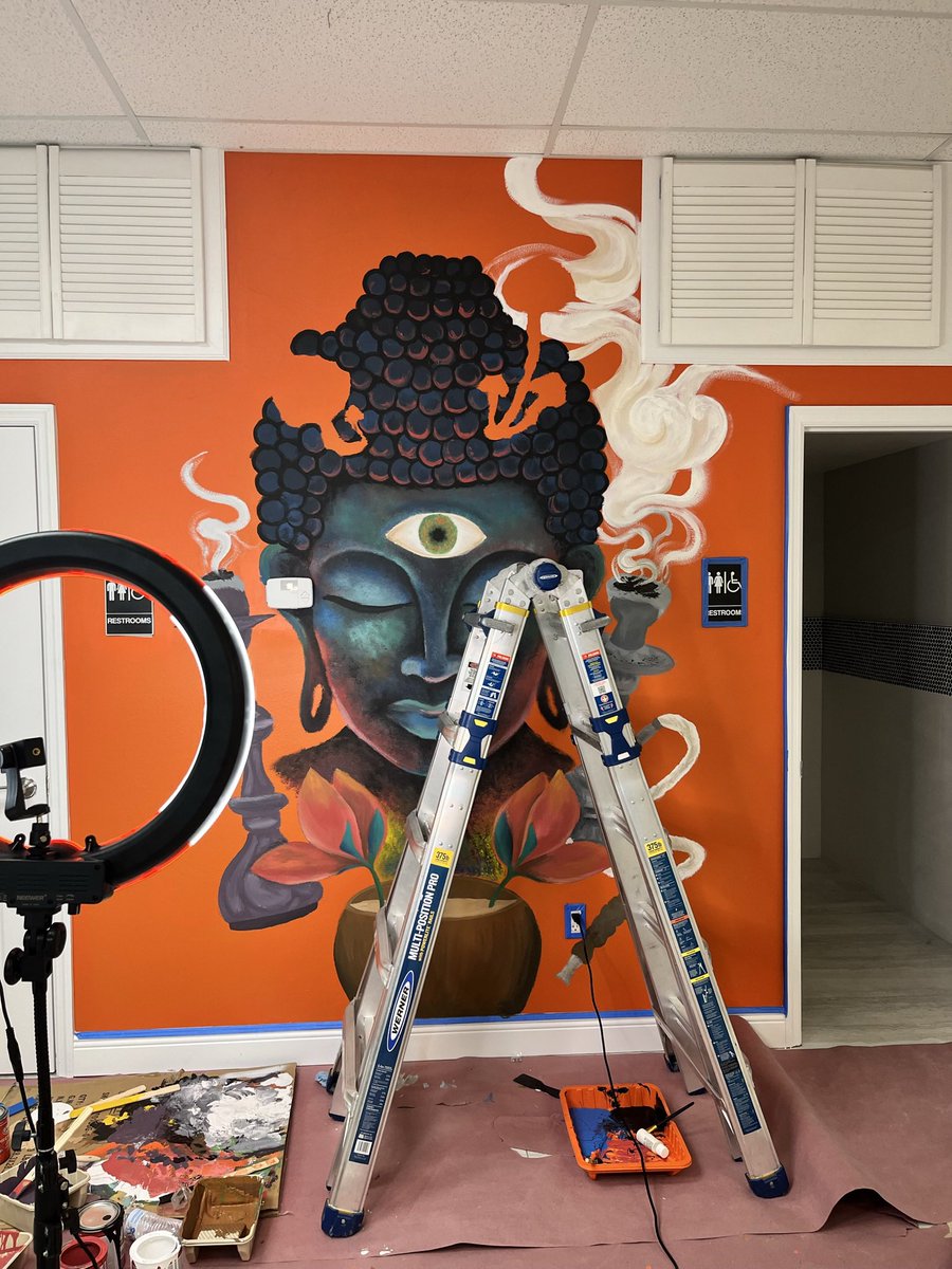 TatTee__'s tweet photo. Y'all come check out my mural in Downtown Melbourne ,Fl  at the Kava T  Club opening up🖤✨🪷📍 https://t.co/gJ9Gj3GqrA