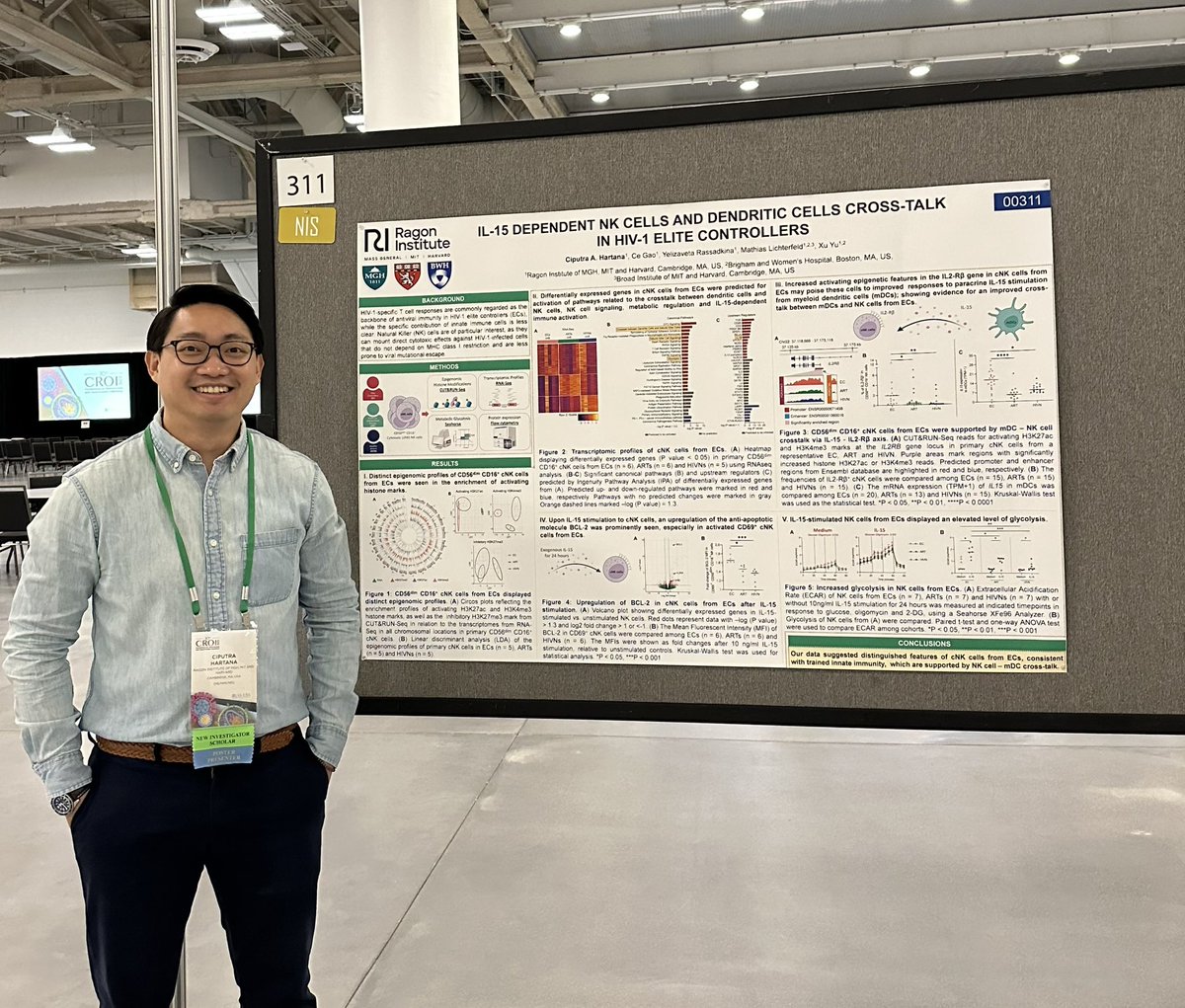 C_Hartana's tweet photo. Presenting our data from @YuLabAtRagon on Trained NK cells in HIV-1 elite controllers at #CROI2023 Poster session today at 2:30PM PT. https://t.co/eBerSi3B8k