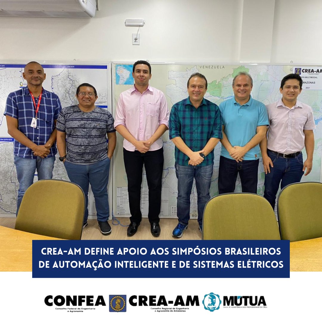 crea_amazonas's tweet photo. Na última sexta-feira (17/02), o presidente do Crea-AM, Eng. Civ. Afonso Lins, acompanhado do vice-presidente, Eng. Eletric. Amarildo Lima, firmaram o apoio do CREA na organização dos Simpósios Brasileiros de Automação Inteligente e de Sistemas Elétricos. https://t.co/VOI04lcfto