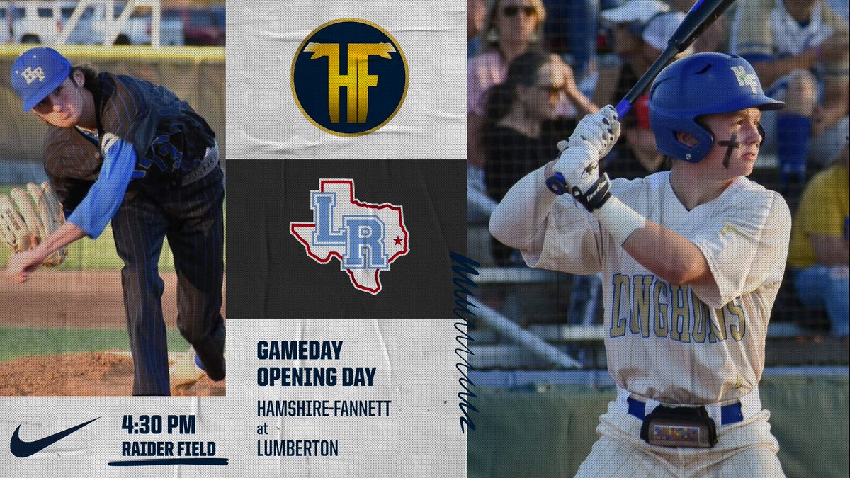 HFISD_Longhorns's tweet photo. IT'S OPENING DAY!!!

High School Baseball 

🆚 | Lumberton 
⏰ | 4:30 p.m. (JV followed by Varsity)
️📍 | Lumberton High School 
🏟 | Raider Baseball Field
🎟 | https://t.co/iIk0SvDlNN

Best of luck and go Longhorns!!!
#409Sports #txhsbaseball @saphirec98 @wesparks07 https://t.co/zznpzpxt1r