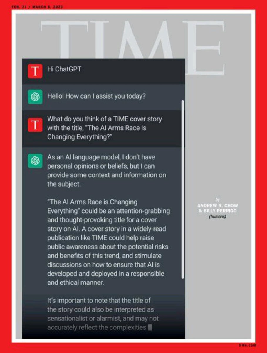 Cover of Time magazine #ChatGPT #tech