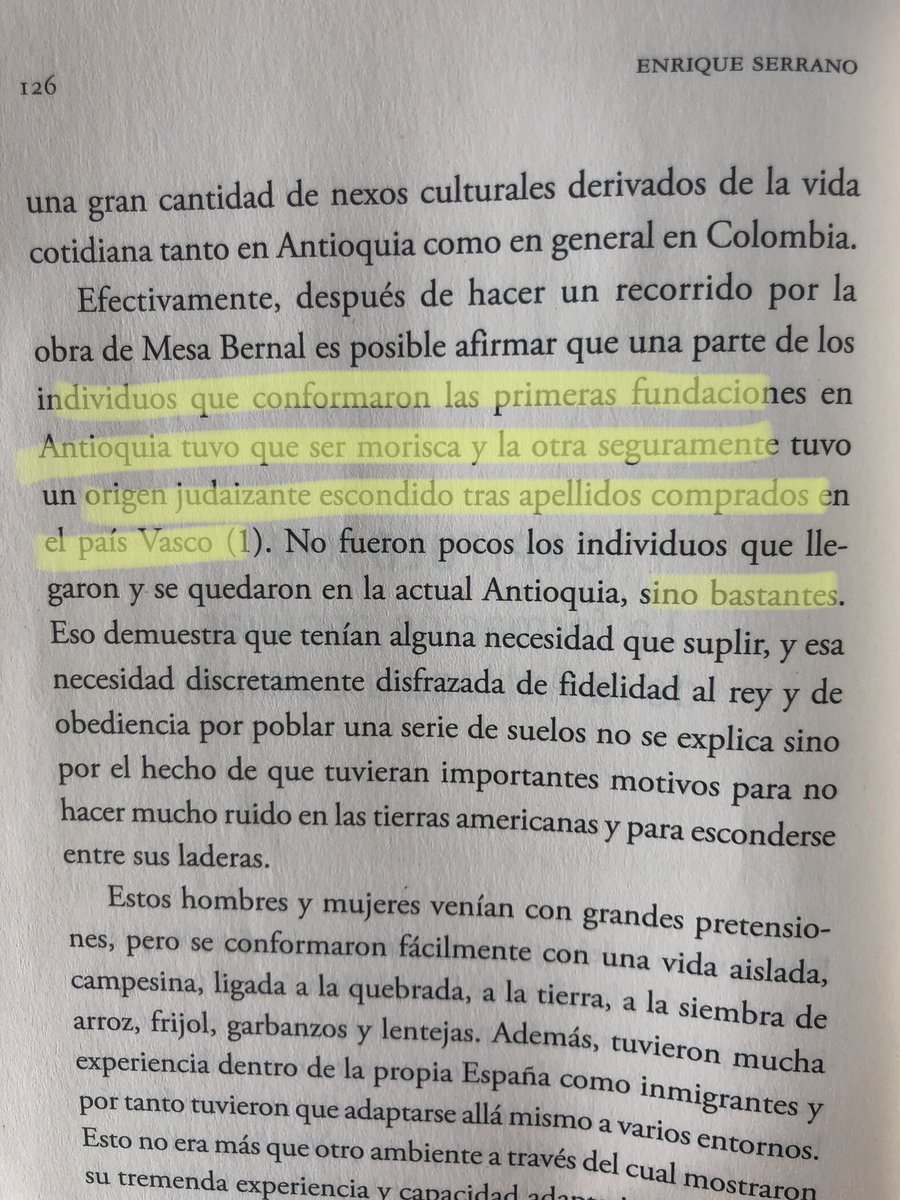2 fuentes para resolver duda sobre el "mito" de judíos en Antioquia que menciona <a href="/s_kalmanovitz/">Salomón Kalmanovitz</a> en Déjà Vu con <a href="/alloredaj/">Alejandro Lloreda</a> y <a href="/lgvelezc/">Luis Guillermo | Kinetic | CTO</a> son Daniel Mesa y Enrique Serrano: los judíos llegaron huyendo de la Inquisición mucho antes de las migraciones evidentes de los siglos XIX y XX