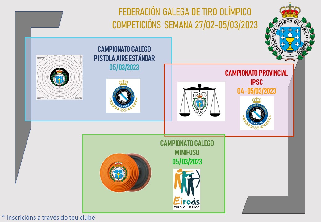 🟢📝 Estas son as competicións para a vindeira semana. Apúntate!