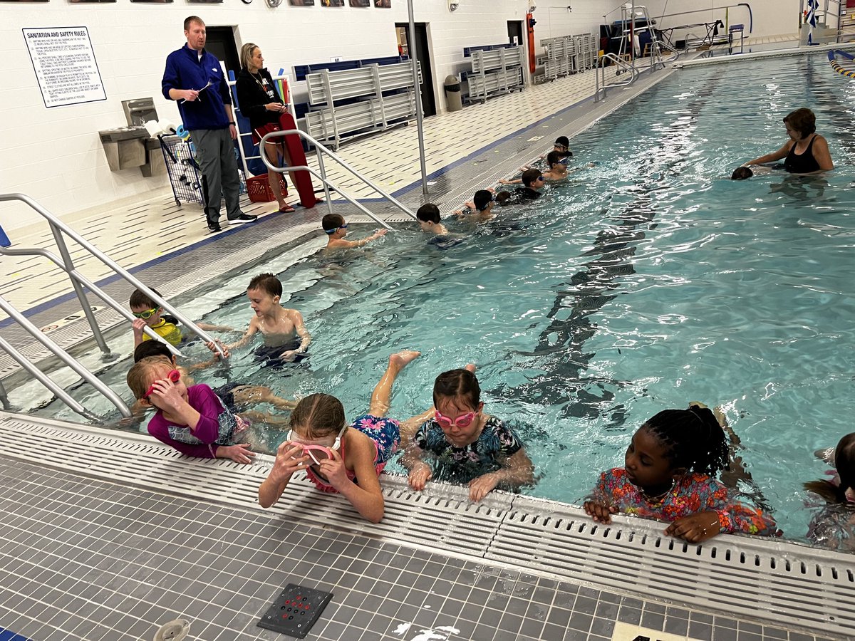 Everyone was excited about our first swimming lesson! Looking forward to our next session and more pool time😊 ⁦<a href="/AESPanthers/">Aboite Elementary</a>⁩ #secondgradeswimmers #poolpanthers