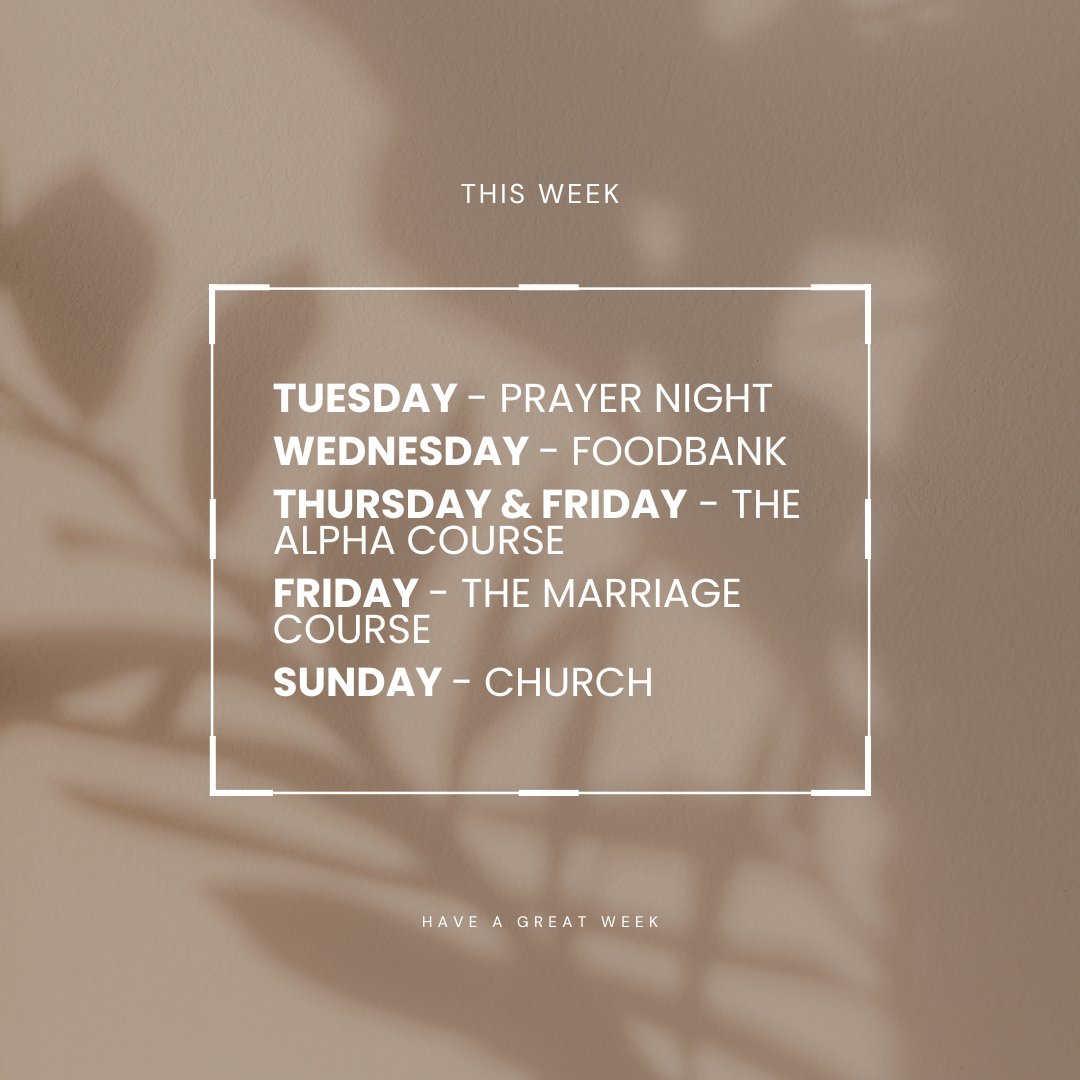 PCFchurchStoke's tweet photo. How's your Monday been?  Here's a few of the things we've got on this week.  Have a good one 👊 

#Monday #thisweek https://t.co/gHpwaOT88X