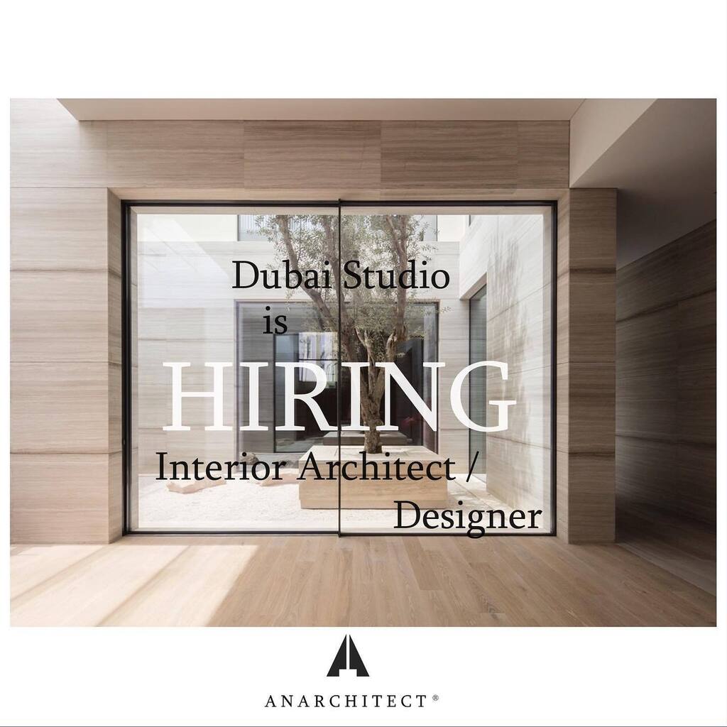 Interior Architects, we are hiring! | ANARCHITECT® Dubai Studio is further expanding the Team and we are looking for an Interior Architect/Designer with minimum 5 years of post-graduate experience to join our Award-winning, RIBA Chartered Practice. Appli… instagr.am/p/Co5QAk8B47d/