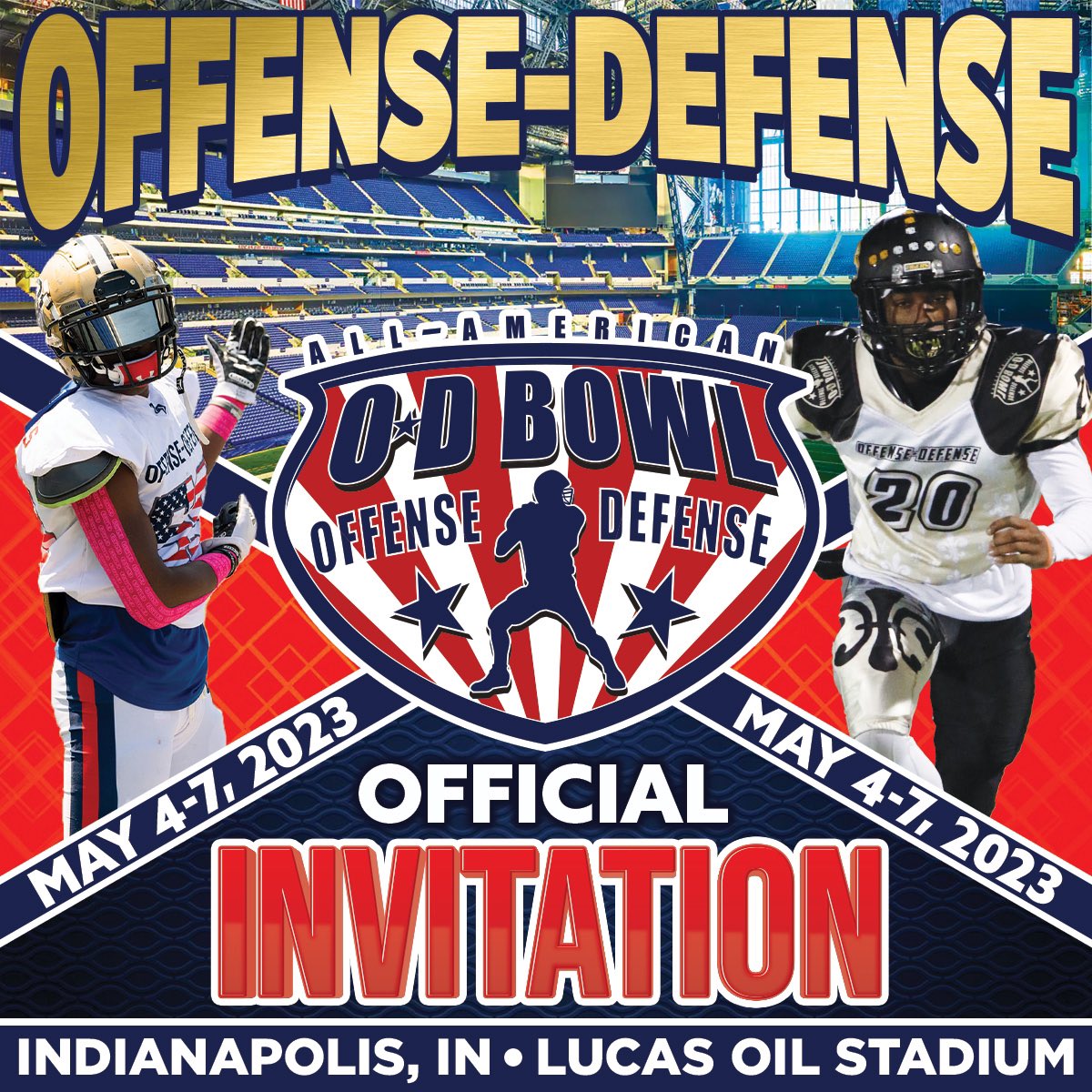 Thanks <a href="/ODFBall/">Offense🏈Defense</a> for inviting me to my 4th All American games to play at Lucas oil stadium in Indianapolis 🤞🏾🖤
