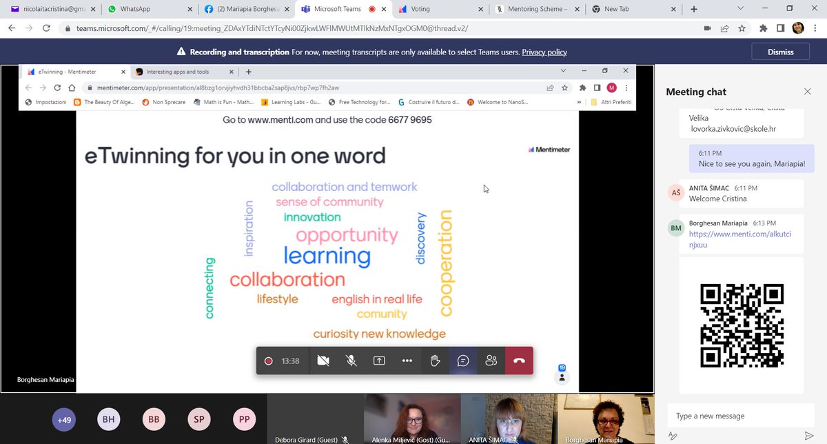 Thank you to <a href="/MariapiaBorghes/">Mariapia Borghesan</a>  for taking us on her <a href="/eTwinningHR/">eTwinning Hrvatska</a>  journey and to all the wonderful partcipants who decided to spend their time with us today. 👩‍💻
#eTwinningovertheborder continues to connect, motivate and inspire us🤩