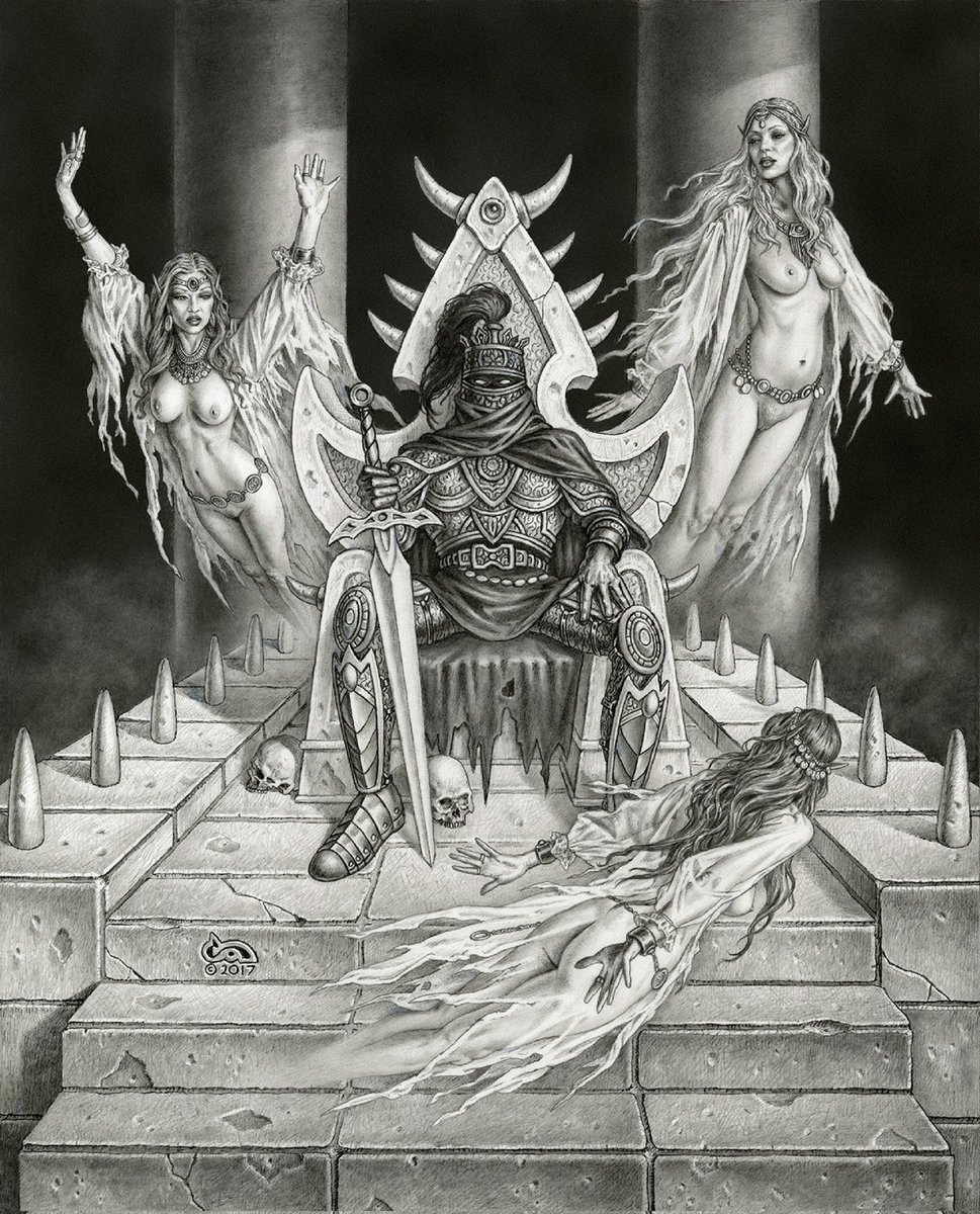 Gambit_Wildcard's tweet photo. @WeisMargaret , @YoDanno, @trhickman, As far as I remember, #LordSoth from #Dragonlance only had three Banshee attendants who were cursed to sing of his downfall every night, these were #Leedara, #Gisela and #Marantha, my puzzlement comes from him having thirteen in #Ravenloft https://t.co/fT1egMQogQ