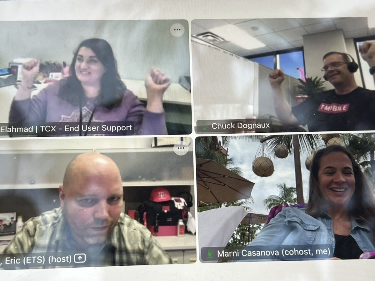 I might be on PTO but wouldn’t miss out on celebrating our <a href="/TMobile/">T-Mobile</a> Winners Circle recipients in TCX! Congrats to <a href="/ElahmadRana/">Rana Elahmad</a>, Britton Brownfield, Caley Walther and Chuck Dognaux. #frontline4frontline #WC23