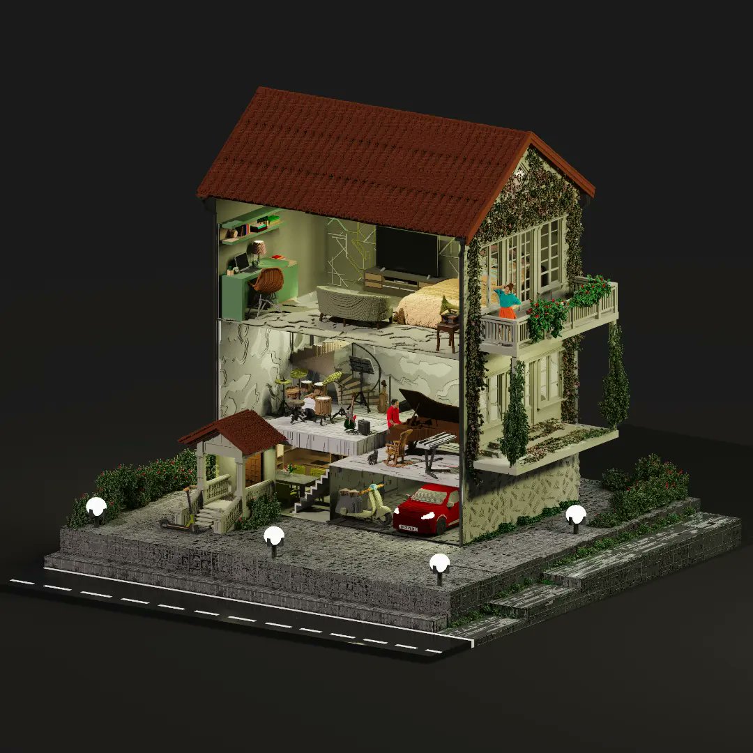 samira_voxelart's tweet photo. 📌📋 🧊Art thread 🏡🏠

I write about the "Dreamy Homes " collection in this tweet.

1_What are "Dreamy Homes"?

I'm designing famous jobs and homes with voxel art. These houses will be designed with specific space of every job to show their atmosphere

continue👇
1/1 https://t.co/4H5EvRcaWl
