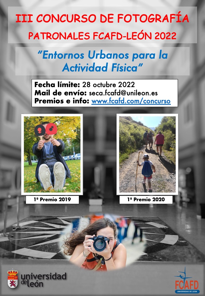 FcafdLeon's tweet photo. III Concurso de fotografía FCAFD León‼️

"Entornos urbanos para la Actividad Física"

Premio especial fotografía con más "likes" o "me gusta" en RRSS @FcafdLeon (#Instagram, #Facebook y #Twitter)

Bases: https://t.co/Hsfu5K5AoD

Votaciones hasta martes 28 de febrero 23:55 h https://t.co/vfB2hLR2UP