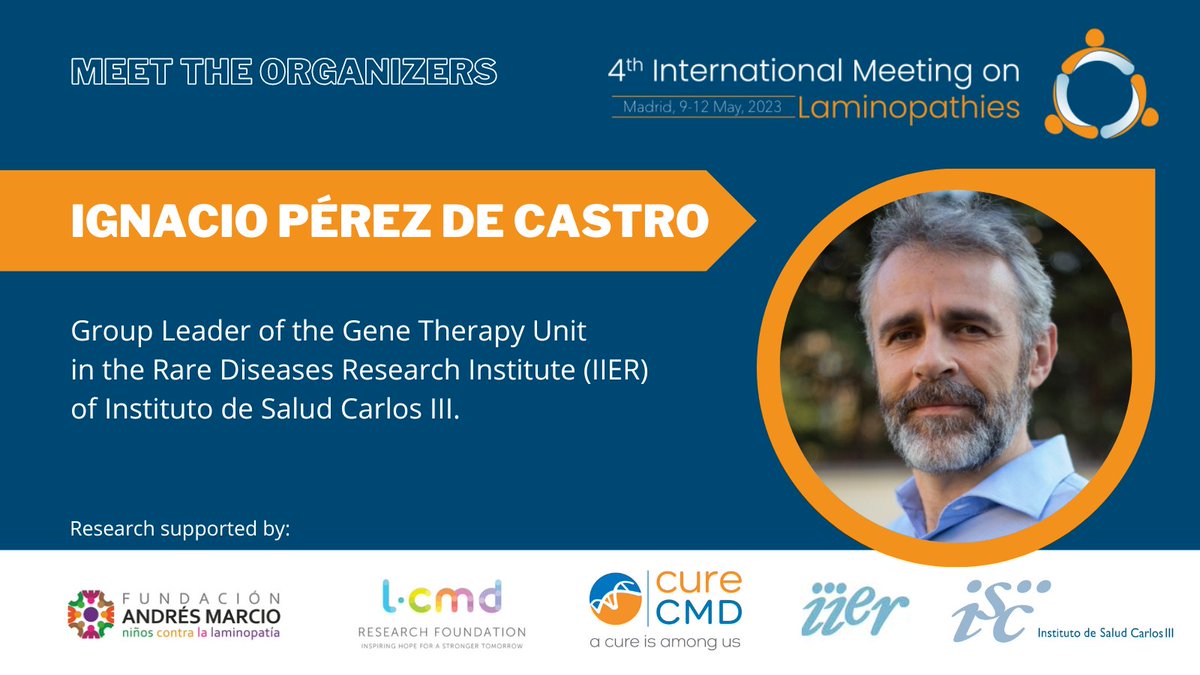 IMLaminopathies's tweet image. 👋🏼 Meet Ignacio Pérez de Castro (@IPdC1), one of the organizers of the 4th @IMLaminopathies!

🧬 As Group Leader of the Gene Therapy Unit at the #RareDiseases Research Institute (@SaludISCIII), his work is focused on finding new therapeutic strategies to fight human diseases.
