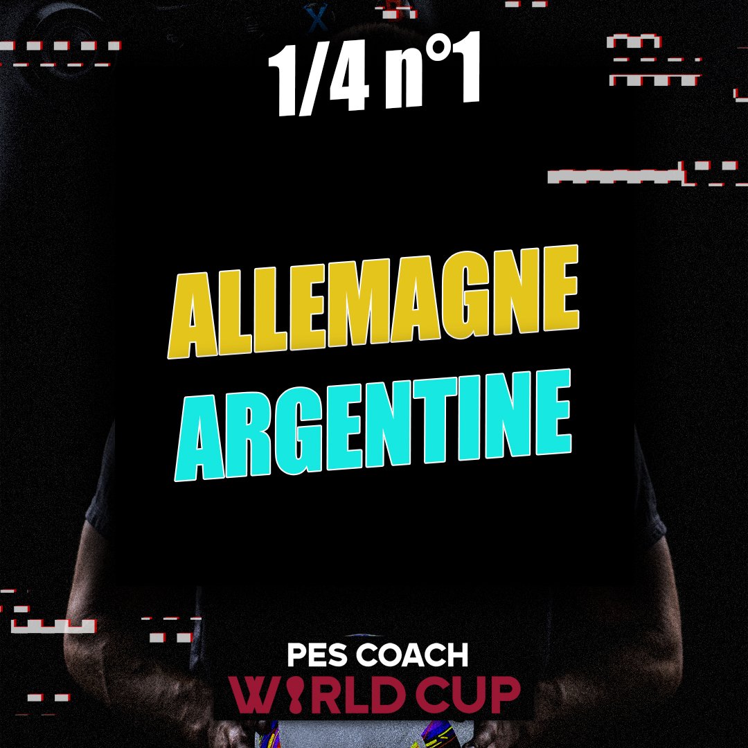 Raphpes's tweet image. PES Coach World Cup 🏆

Voici les affiches des quart de finale ! 

Quels sont vos pronostic ? 💪

#eFootball #pcwc #raphpes #eFootball2023