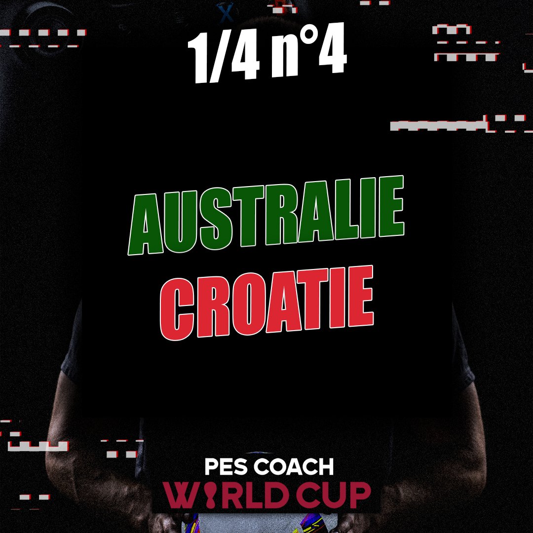 Raphpes's tweet image. PES Coach World Cup 🏆

Voici les affiches des quart de finale ! 

Quels sont vos pronostic ? 💪

#eFootball #pcwc #raphpes #eFootball2023