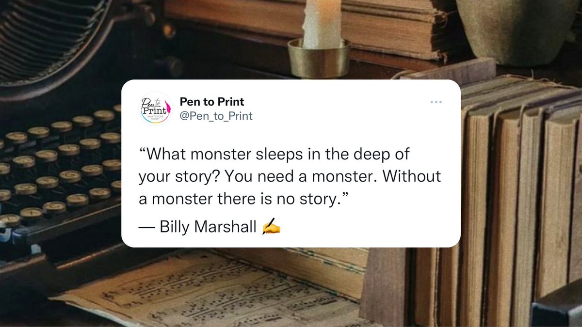 Pen_to_Print's tweet photo. 💡 Every great story needs a ruthless villain. Tell us about yours ⬇️
#writingcommunity #amwriting #questionsforwriters https://t.co/Jp42AypxAu