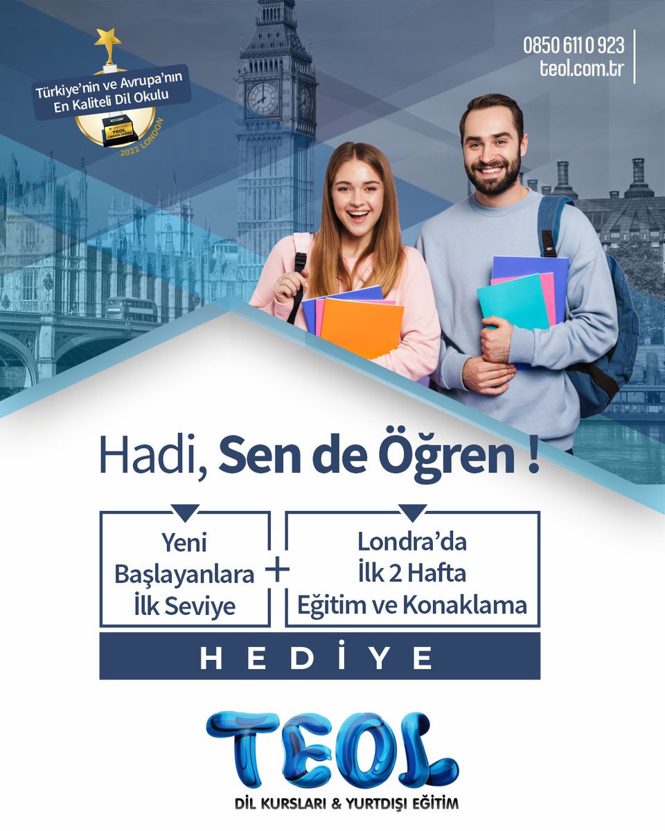 HADİ, SEN DE ÖĞREN!

🔹Yeni başlayanlara ilk seviye HEDİYE

💥Londra'da İlk 2 Hafta Eğitim ve Konaklama HEDİYE

🏫İstersen Şubede 🖥İstersen Online