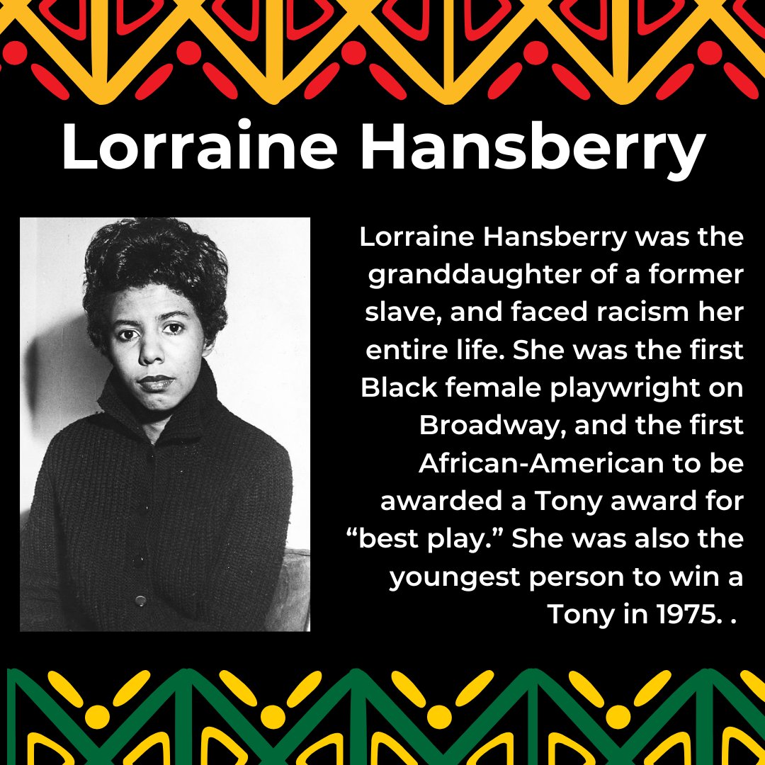 Happy Monday, Dolphins! Today, we want to recognize Lorraine Hansberry! #BlackHistory #TheIslands_CSUCI #MyMDC #LorraineHansberry