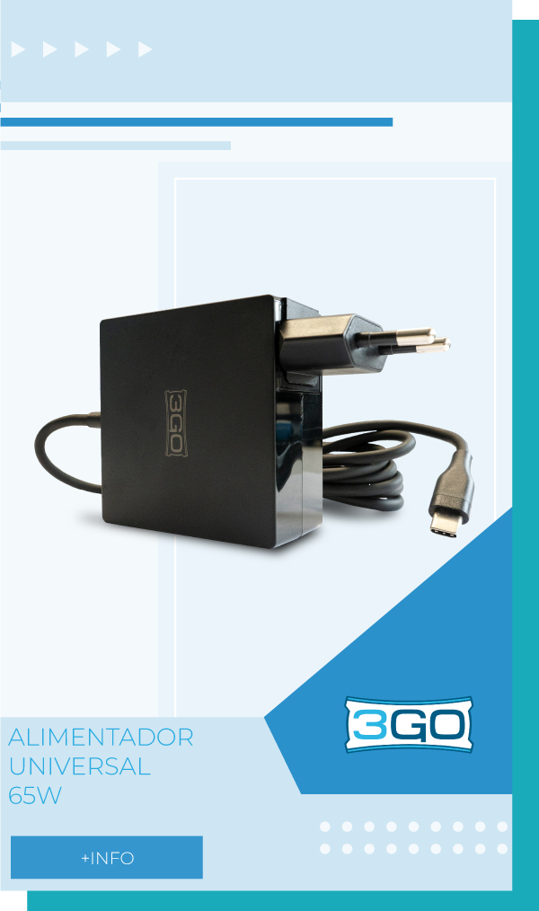 ¿Crisis del cargador? 
En #3Go queremos que disfrutes con CALIDAD gracias a #ALIM65TC con chip inteligente que detecta la potencia que requiere su dispositivo, ya sea un móvil (5V) o un portátil (19V) y suministra justo lo necesario para su carga🔋🪫

bit.ly/2IWRSg7