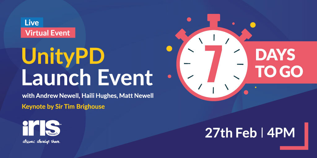 7 days to go until our virtual UnityPD launch event!

Listen to Andy Newell, Haili Hughes, Matt Newell, as well as a keynote by Sir Tim Brighouse. 

Be one of the first to see our brand new all-in-one professional development solution. 

Sign up here: bit.ly/3XxIVOA