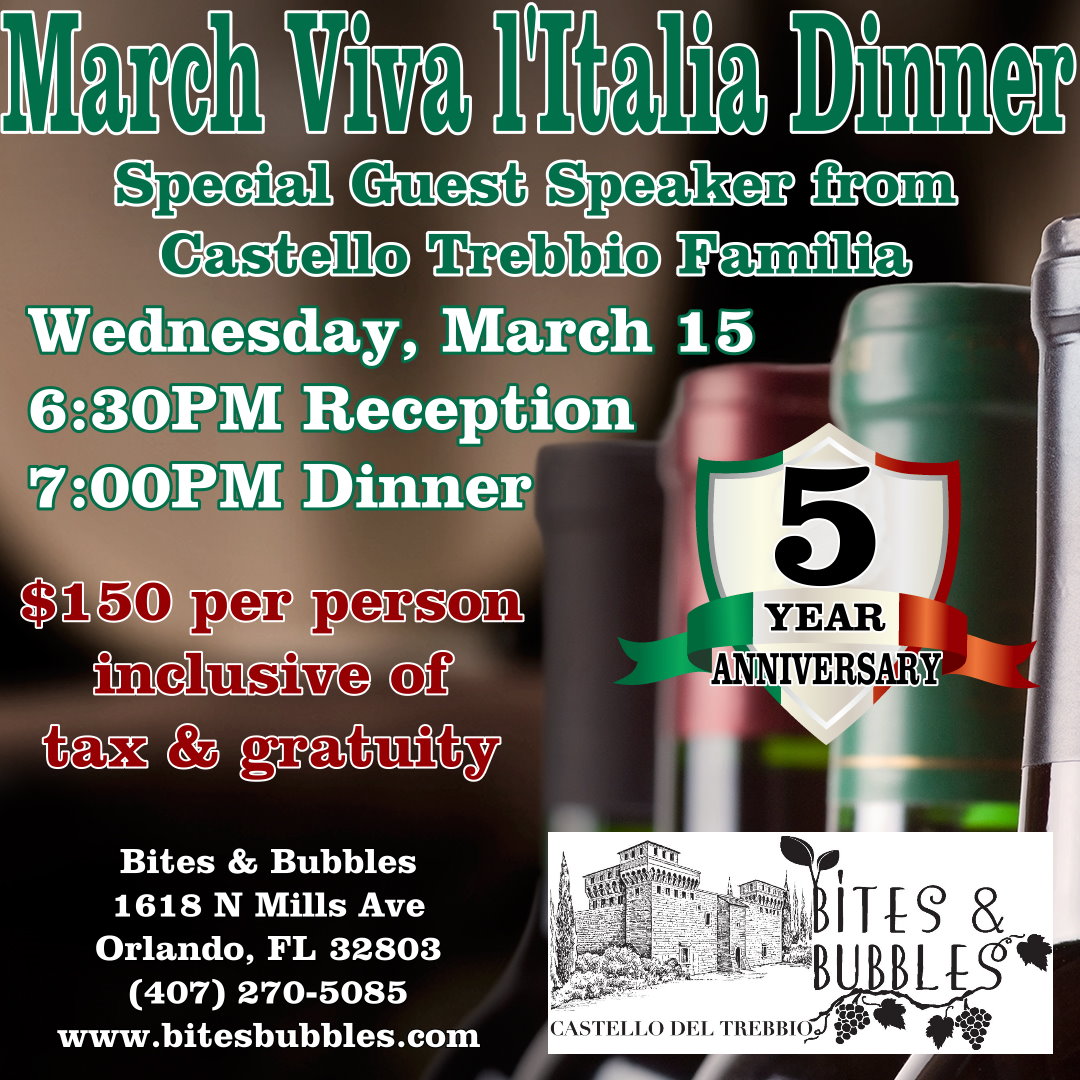 BitesandBubbles's tweet photo. March Wine Dinner at Bites & Bubbles with guest speaker Lorenzo Casadei from Castello del Trebbio of Tuscany. Wednesday, March 15th starting at 6:30PM. This will sell out, so BOOK NOW! - https://t.co/FNtpjbF9gM
#bitesbubbles #castellodeltrebbio #casadei #rndc #bitesandbubbles https://t.co/mhy4AATDqT