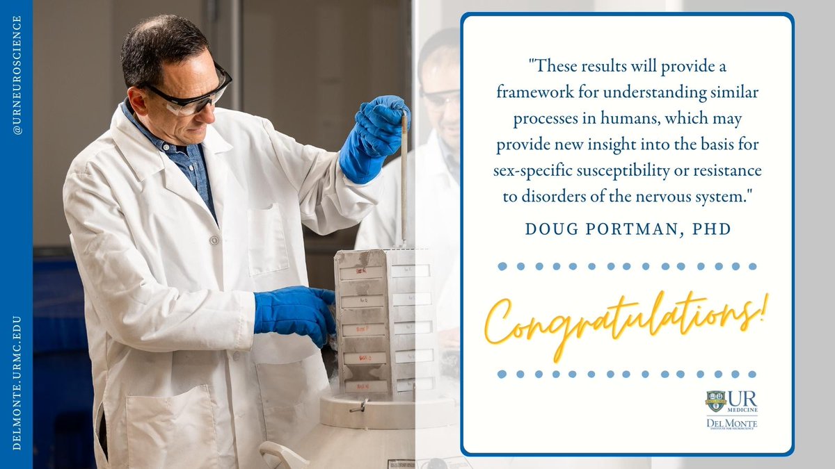 Prof. Doug Portman was awarded an @NIGMS grant to study the role that biological sex plays in the development & function of the nervous system. He'll use the genetic model system roundworm C. elegans to identify molecular & cellular mechanisms at play.

#URochesterResearch