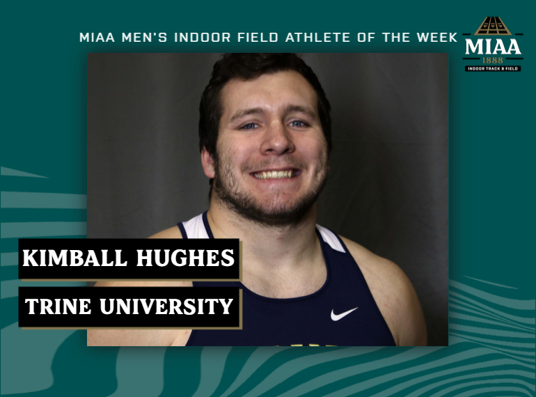 MIAA1888's tweet photo. #D3MIAA Men's Indoor Track and Field Athletes of the Week | February 20, 2023

Track:
Devin Rice, @AlmaScots
https://t.co/YkPRu7vmhA

Field:
Kimball Hughes, @TrineAthletics
https://t.co/Iv44FMq2M4

#MIAAtrackfield https://t.co/4Lr6x050pF