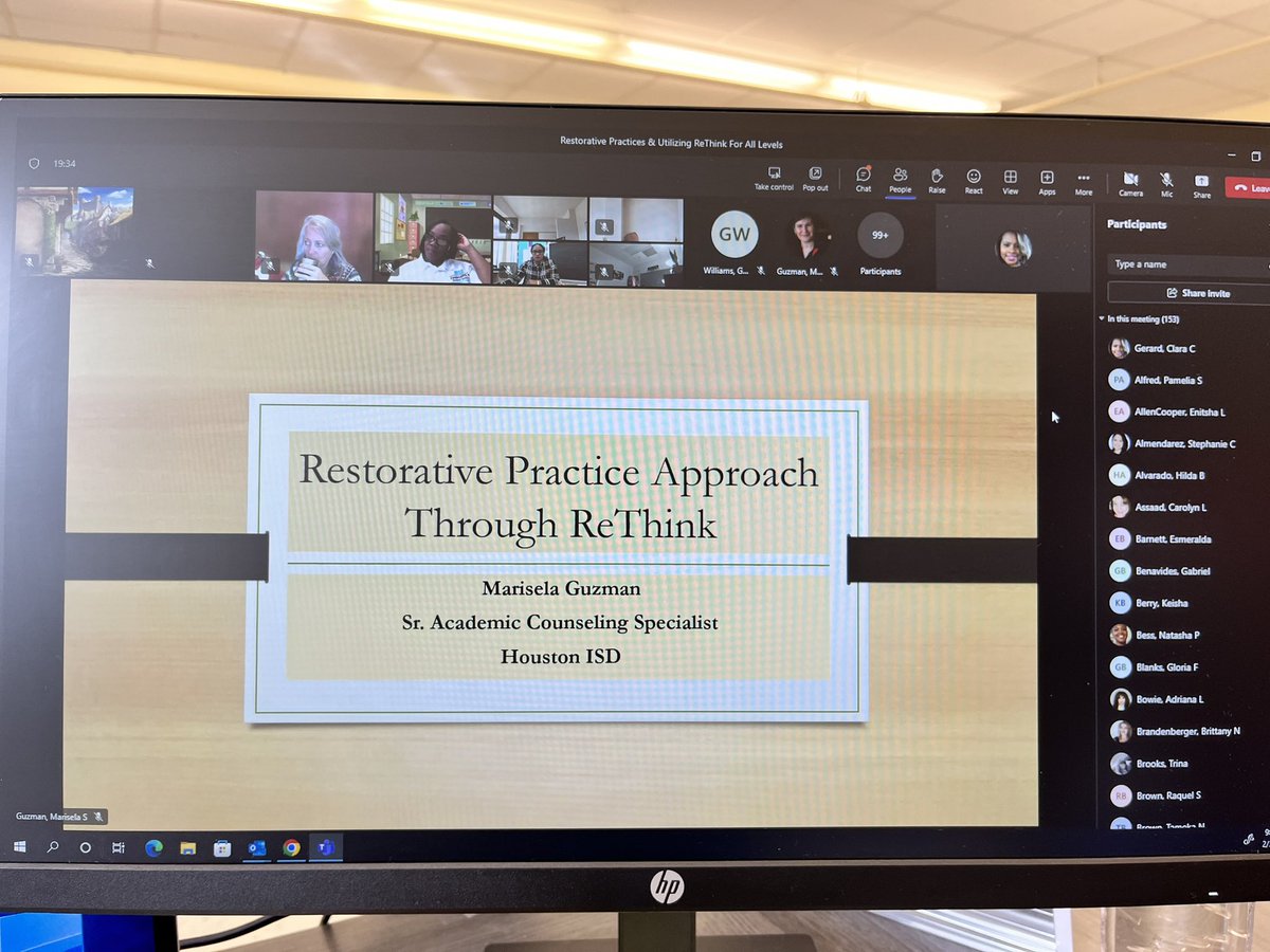 HISD_ACC's tweet photo. Restorative Practices &amp; Utilizing Rethink for all levels! Another great session! #counselorpdday #empowerstudents #promotesuccess @GlendaCalloway1 @Dra_CastilloC @KarenJoHISD https://t.co/zmv871bJmD