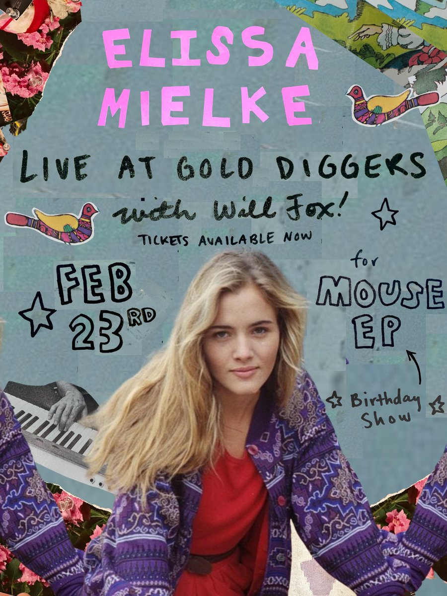 Elissa Mielke (@elissamielke) on Twitter photo I'm playing my FIRST EVER California show at <a href="/golddiggerrecs/">Gold Digger Records</a> this Thursday with Will Fox! Got a choir & everything. dice.fm/event/33vxx-el⦠I'm playing my FIRST EVER California show at <a href="/golddiggerrecs/">Gold Digger Records</a> this Thursday with Will Fox! Got a choir & everything. dice.fm/event/33vxx-elā¦