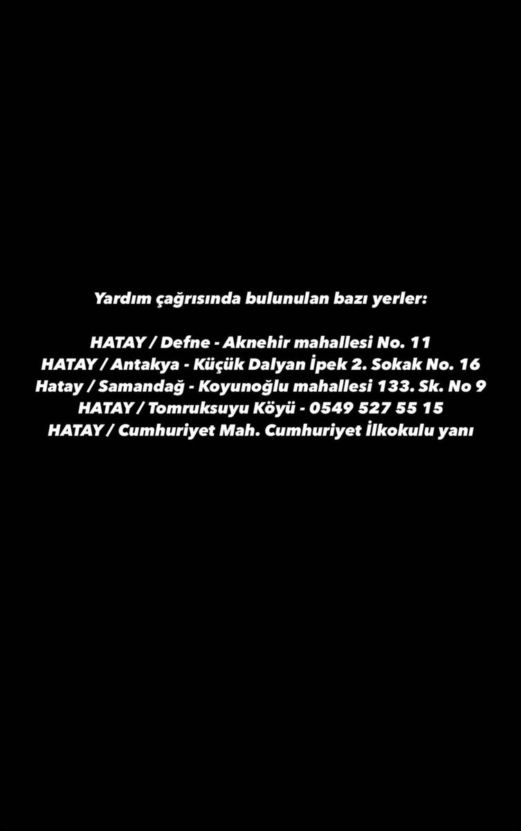 Suph1c4n's tweet photo. #hatayyardimbekliyor #deprem #AFAD #AFADhatay #enkazaltındayım #ACILYARDIM #TurkeyEarthquake @OguzhanUgur @haluklevent #Hatay #DEPREMANI @PincTivi @BabalaTv https://t.co/MeTY2I5QX0